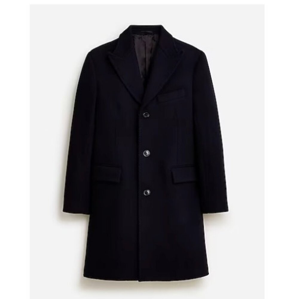 J.Crew Mens $598 Ludlow Topcoat Heavyweight Wool Navy Size 46R BS472 - Picture 3 of 13